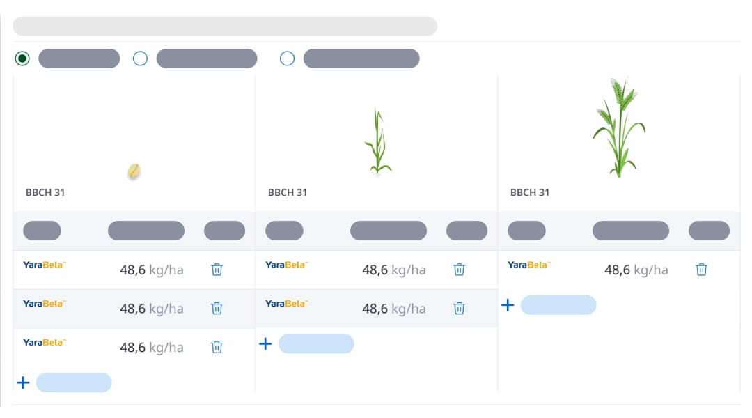 Plan de nutricion para cultivo de cereal